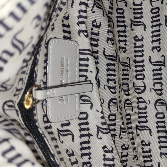 NWT Juicy Couture Fame Crossbody Satchel - Ivory Cream Angel Deboss - Picture 4 of 5
